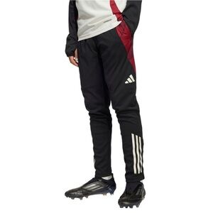 adidas Manchester United Kids Aeroready Black Joggers with Red and White Accents